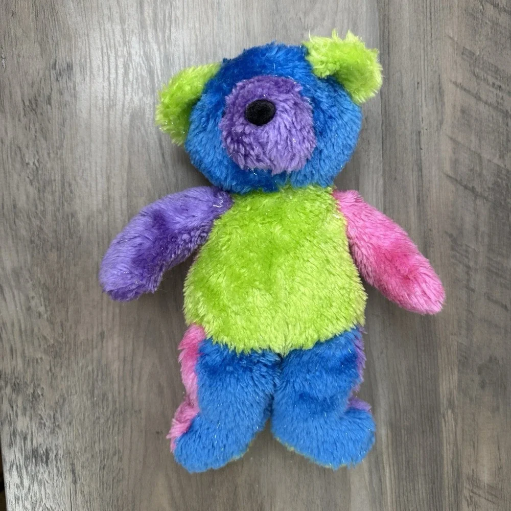 Vtg Swibco Cosmo Teddy Bear Plush Color Block Glitter 2000 Stuffed Animal HTF